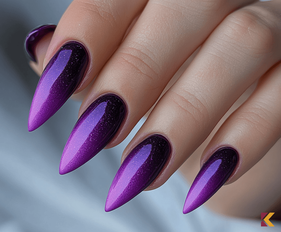 Paznokcie purpurowe ombre