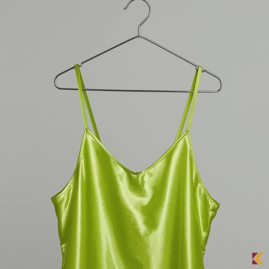 Satynowa sukienka w kolorze limonkowym