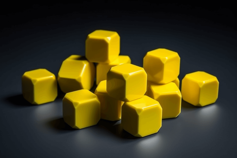 sześcienne, żółte kostki