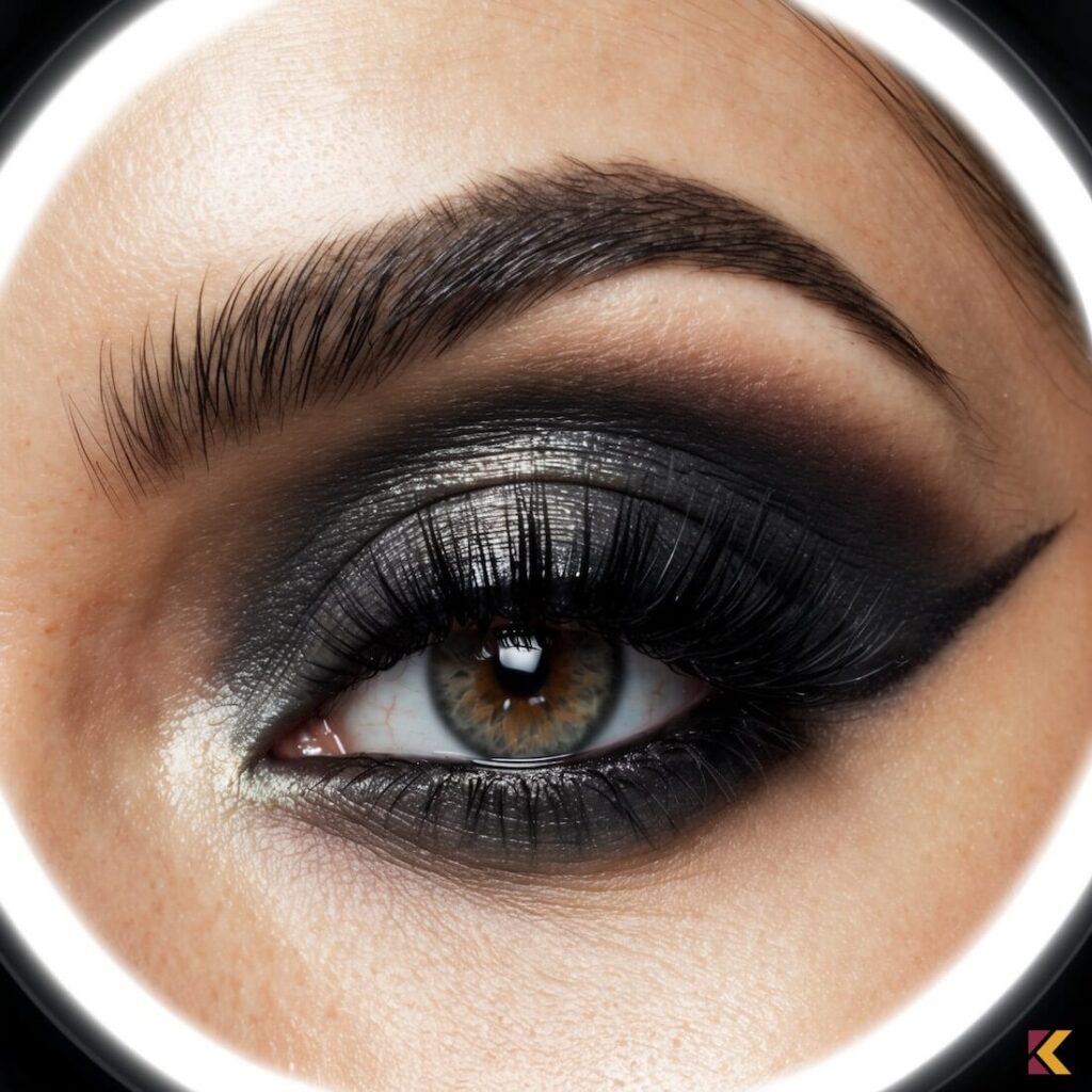 Antracytowy makijaż oka