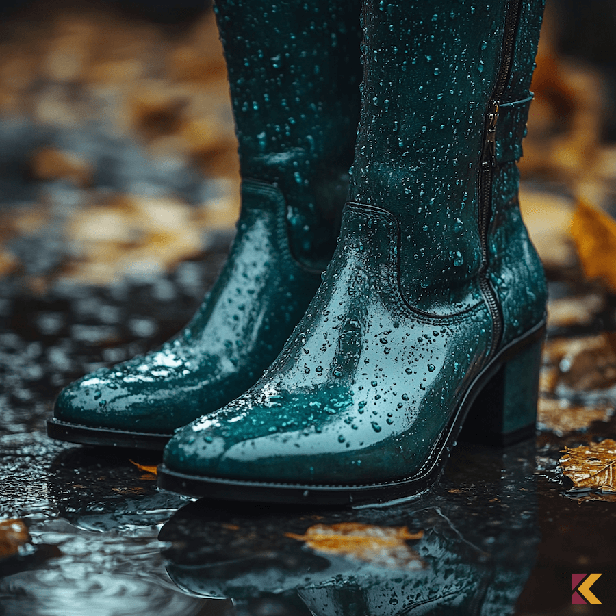 Kozaki w kolorze petrol, jesienna aura