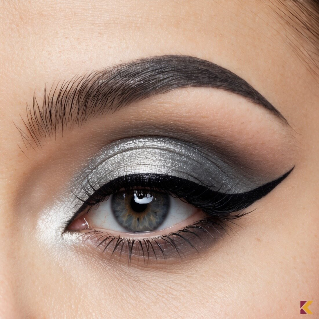 Grafitowy makijaż oka smokey eye