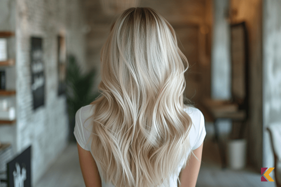 Sombre platynowy blond, włosy długie