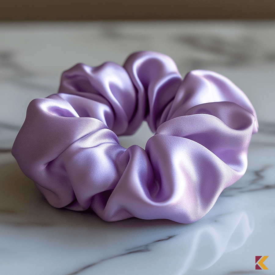 Jedwabna, liliowa, gumka do włosów