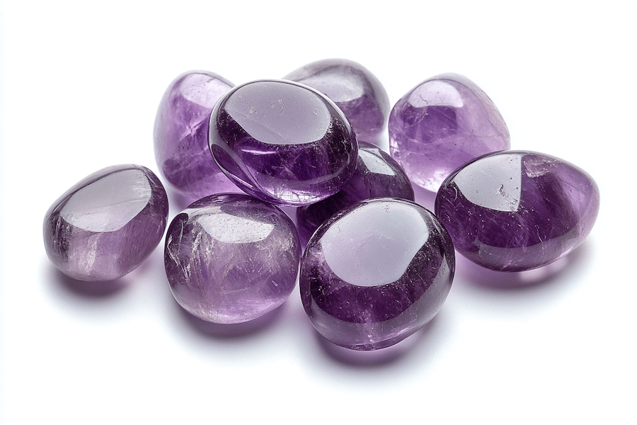 Ametyst, polerowane kamienie