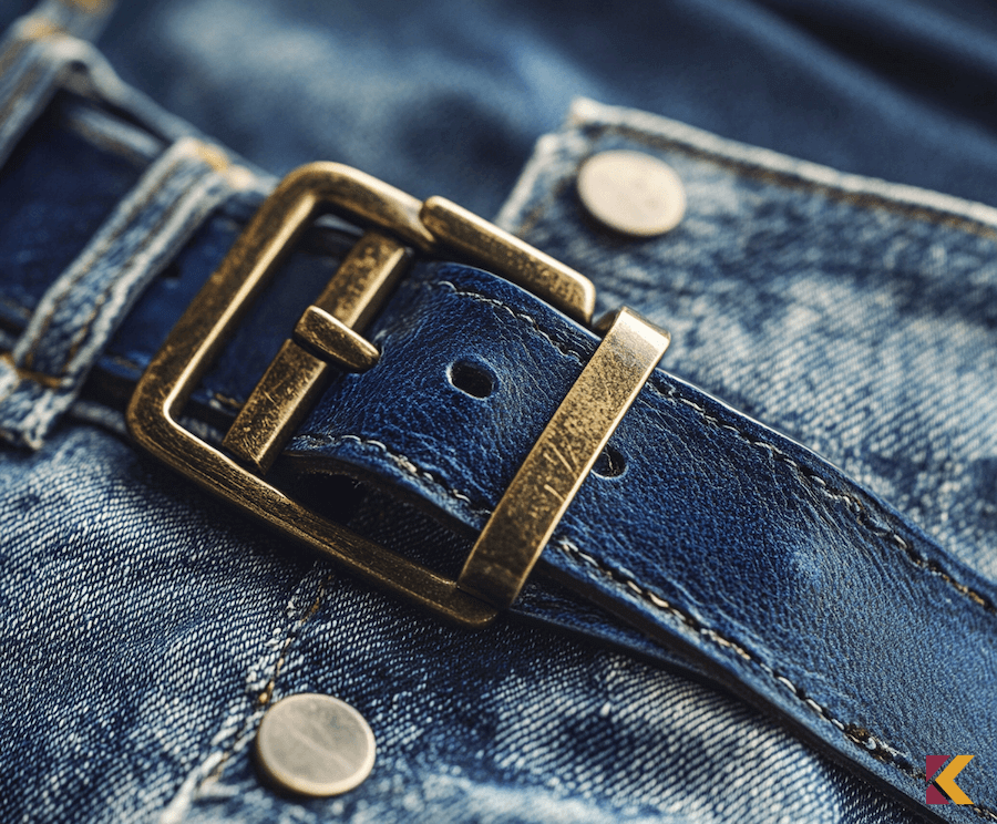 Kobaltowy pasek skórzany