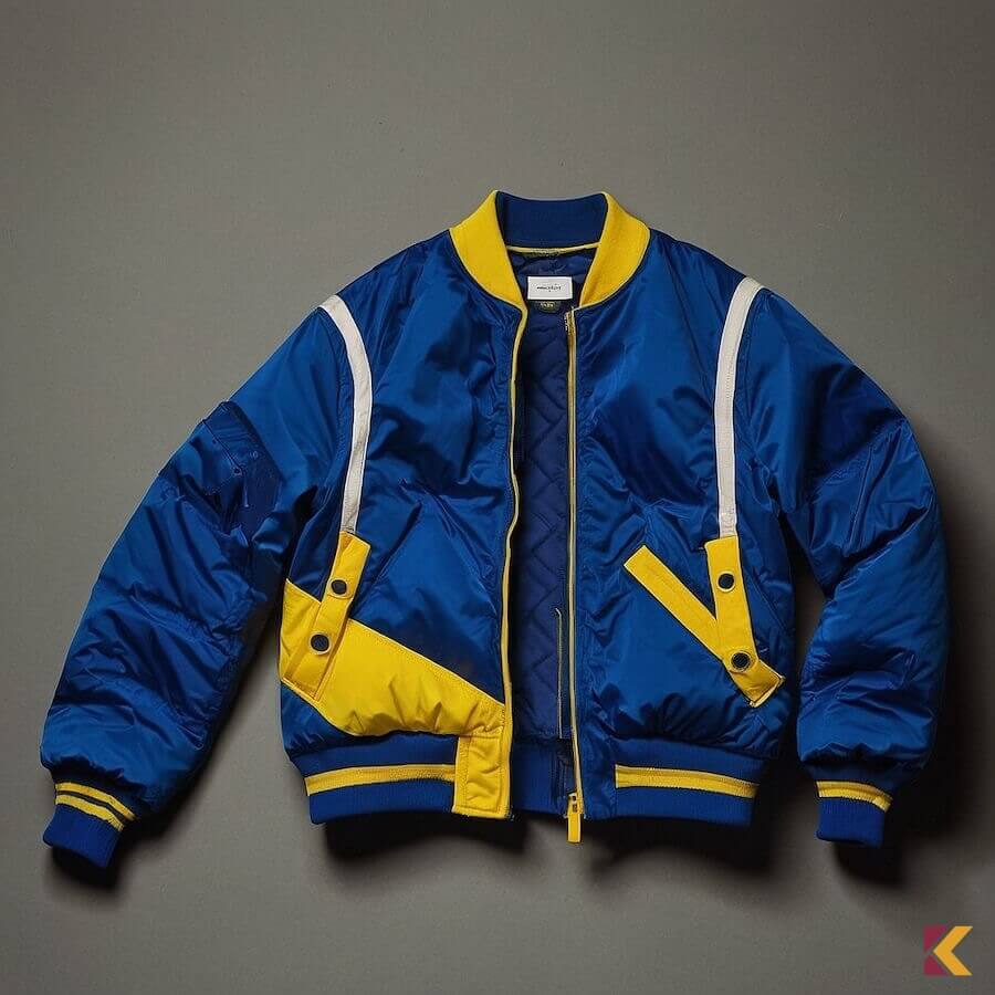 Kurtka bomberka z kolorze kobaltowo-złotym