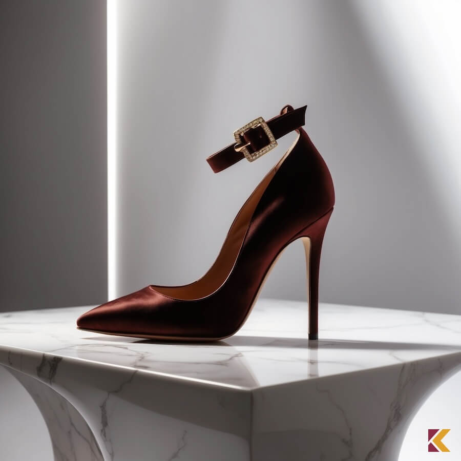 Kasztanowe szpilki na wysokim obcasie