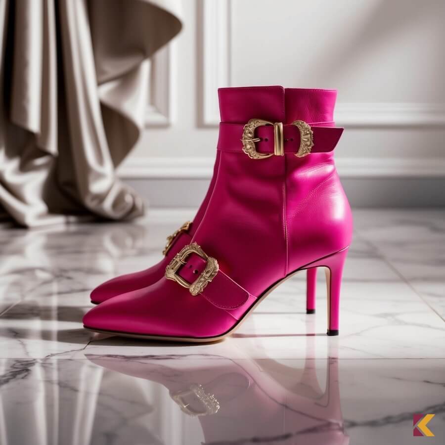 Niskie kozaki na szpilce w kolorze biskupim