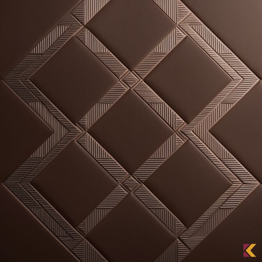 Opakowanie, kasztanowy brąz ze wzorem