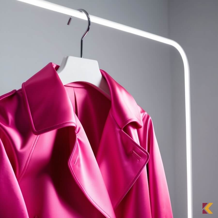 Płaszcz na wieszaku w kolorze biskupim