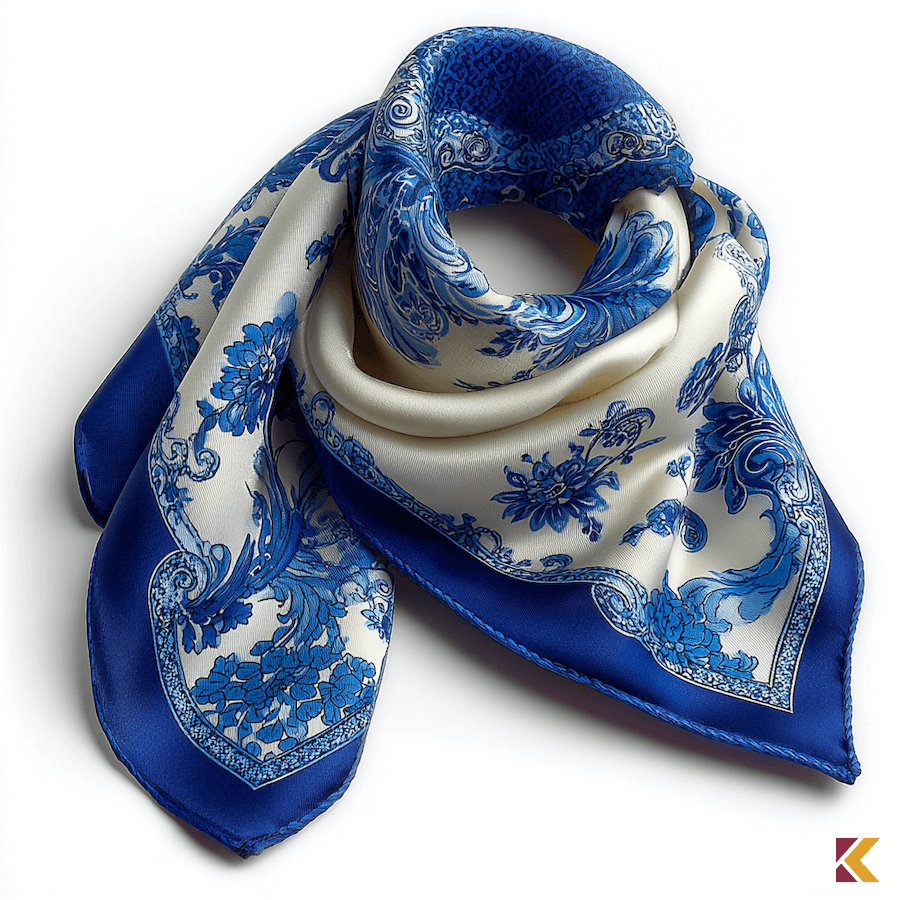 Szafirowo-kremowa apaszka