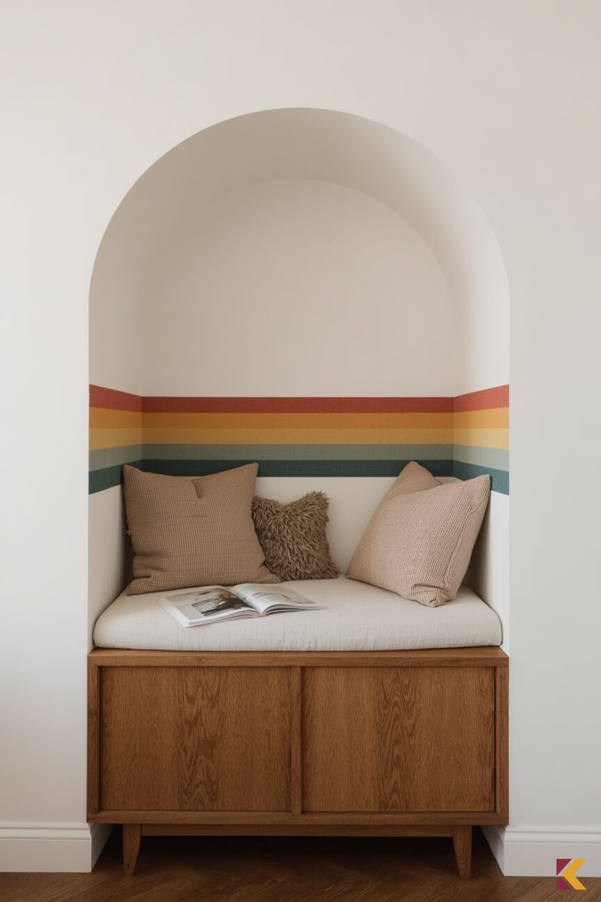 Pozioma tęcza w kąciku do czytania