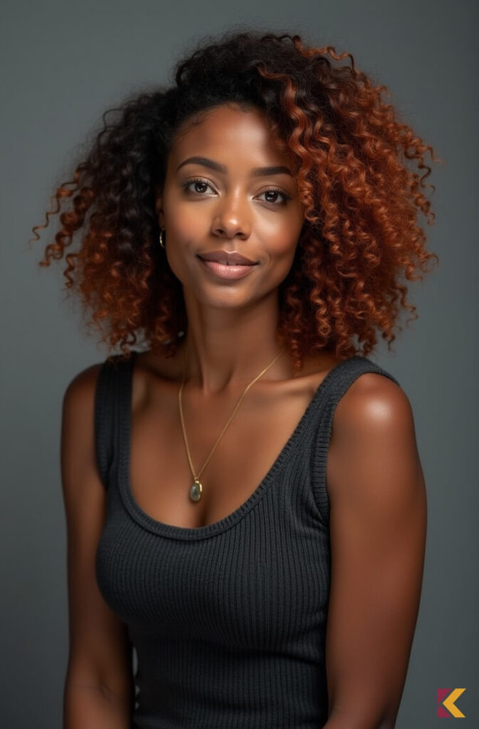 Kręcone rude w odcieniu cowboy cooper