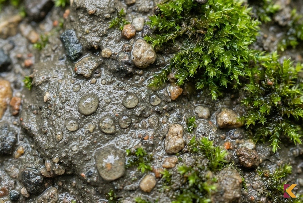 Mokra glina i osad rzeczny w odcieniu fango